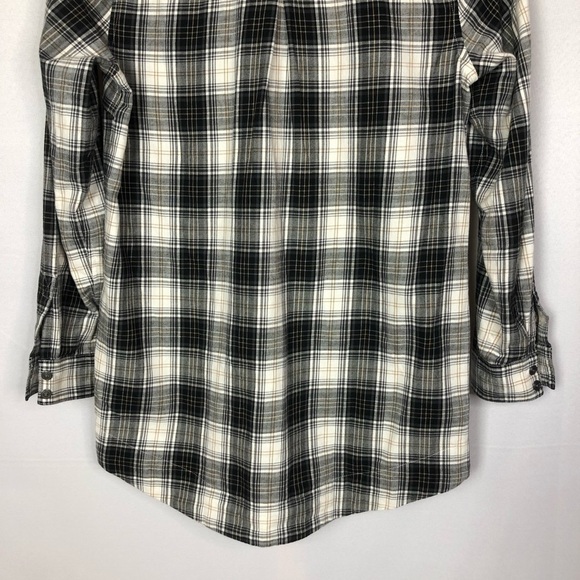 J. Jill Petite Uncommon Threads Top Button Side Pockets Long Sleeve Flannel XS - Picture 6 of 7